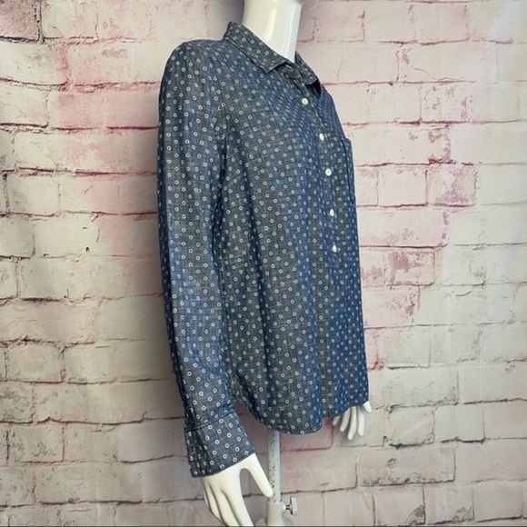 J. CREW Denim Blue Button Up Long Sleeve Shirt - Picture 3 of 10